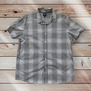 Men's Apt 9 XL Slim Fit Short Sleeve Black/Grey/White Casual Button Down Shirt
